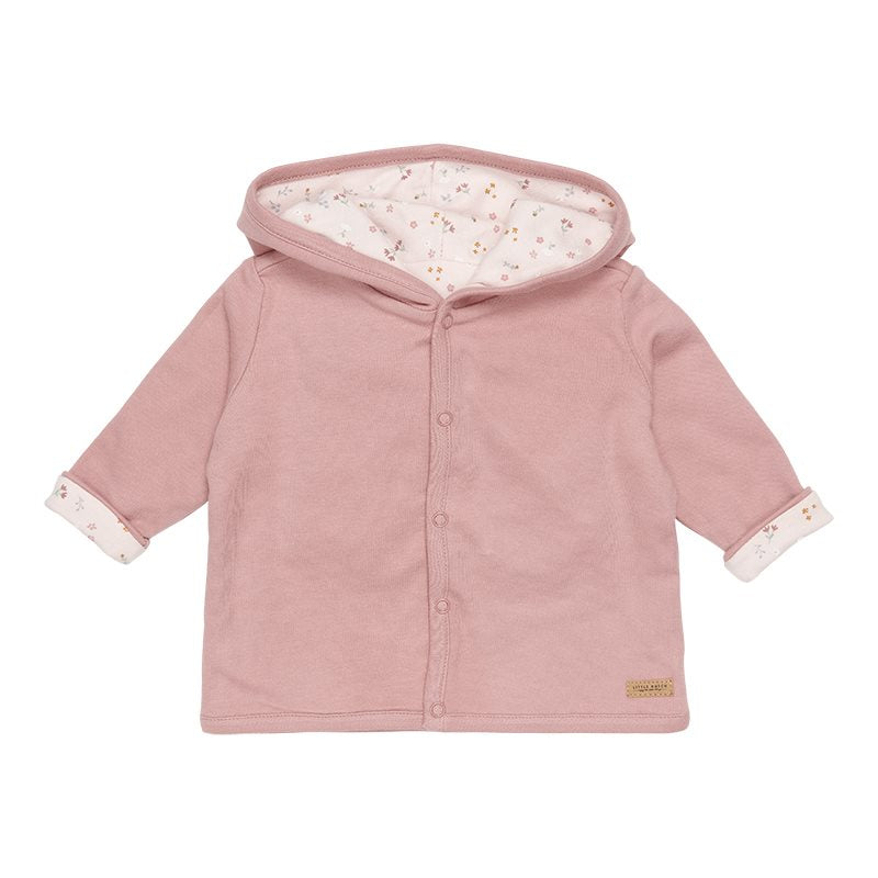The Little Dutch Reversible Jacket in Little Pink Flowers and Vintage Pink, from Mabel & Fox