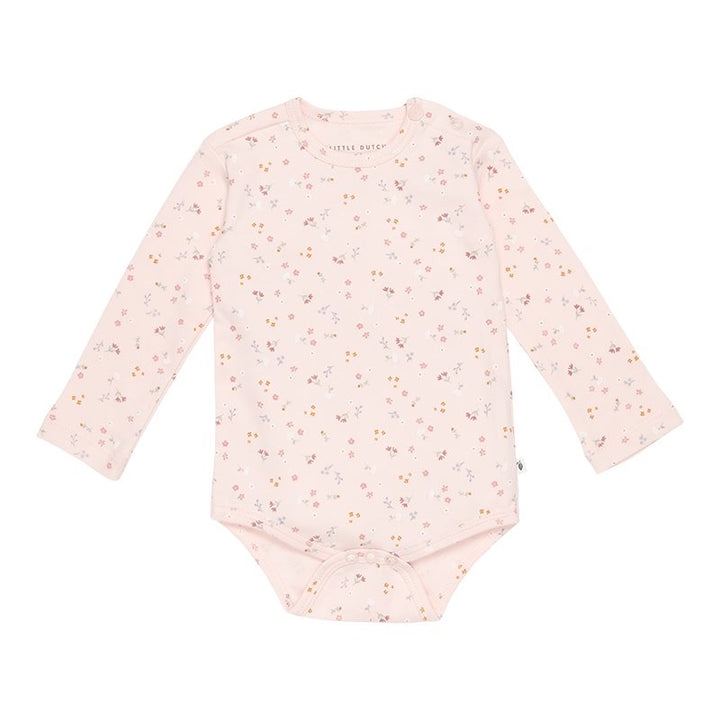 Little Dutch - Long Sleeve Bodysuit - Little Pink Flowers - Mabel & Fox