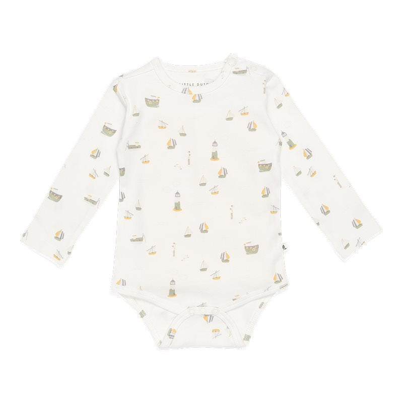 Little Dutch - Long Sleeve Bodysuit - Sailors Bay White - Mabel & Fox