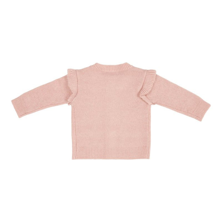 Little Dutch - Knitted Cardigan with Embroideries - Soft Pink
