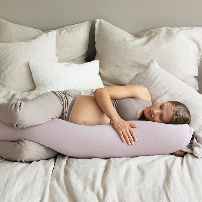 The bbhugme Pregnancy Pillow in Dusty Pink and Vanilla