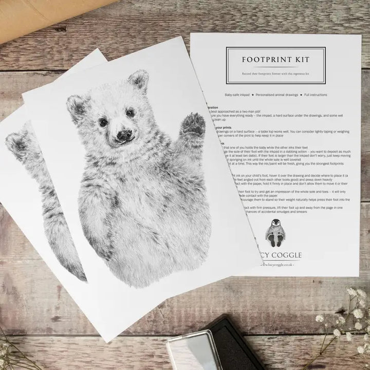 Lucy Coggle Designs - Baby Polar Bear Footprint Kit