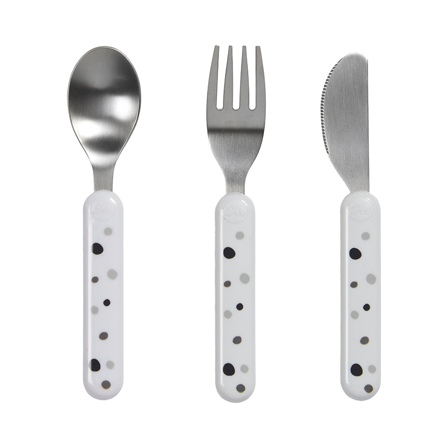 Done by Deer - Cutlery set Dreamy dots White - Mabel & Fox