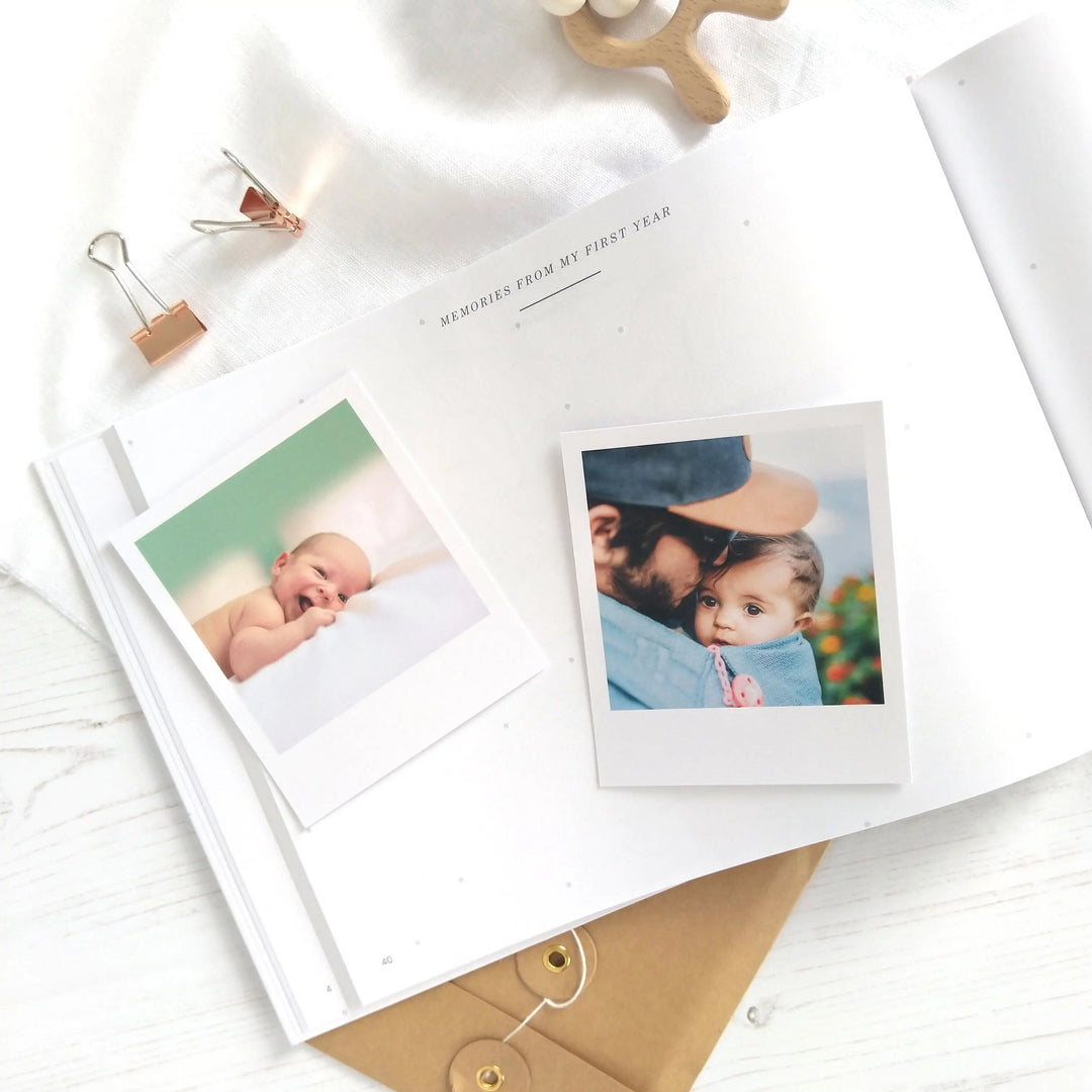 BLUSH & GOLD - BABY MEMORY BOOK - Animals - Mabel & Fox