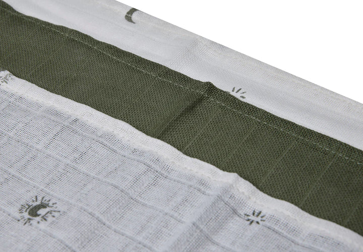 Jollein - Muslin Mouth Cloth 31 x 31cm - Stargaze Leaf Green (3 Pack)