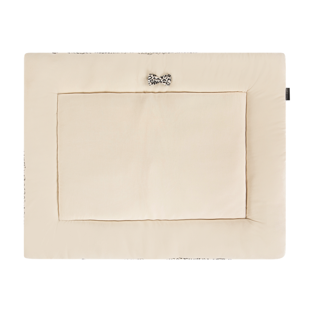 HOUSE OF JAMIE - PLAYPEN MAT - SNOW LEOPARD & CREAM VELVET