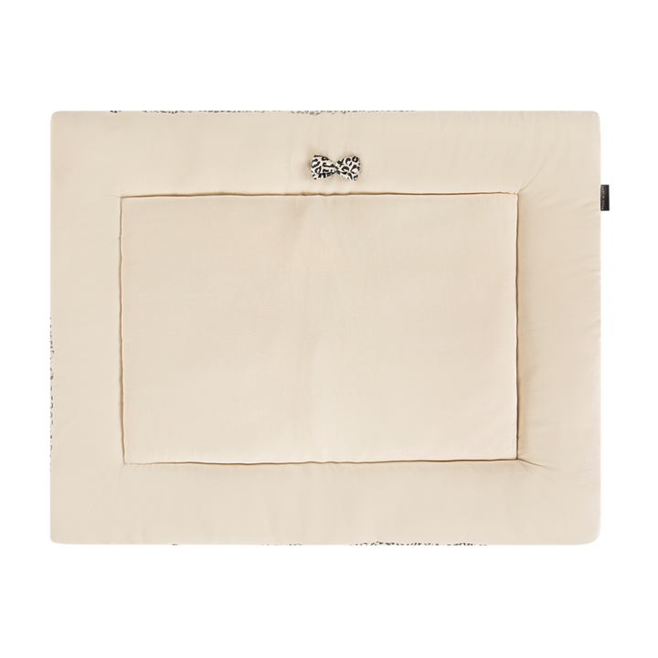 HOUSE OF JAMIE - PLAYPEN MAT - SNOW LEOPARD & CREAM VELVET