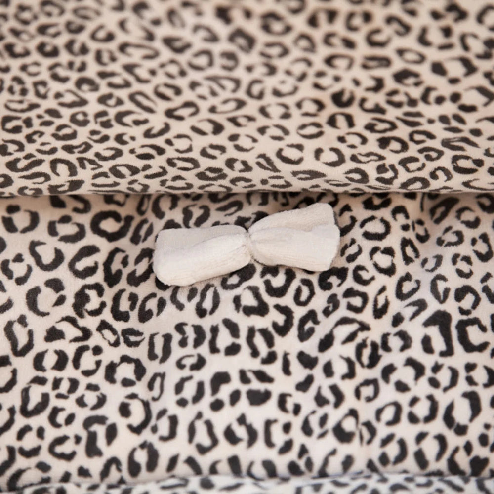 HOUSE OF JAMIE - PLAYPEN MAT - SNOW LEOPARD & CREAM VELVET