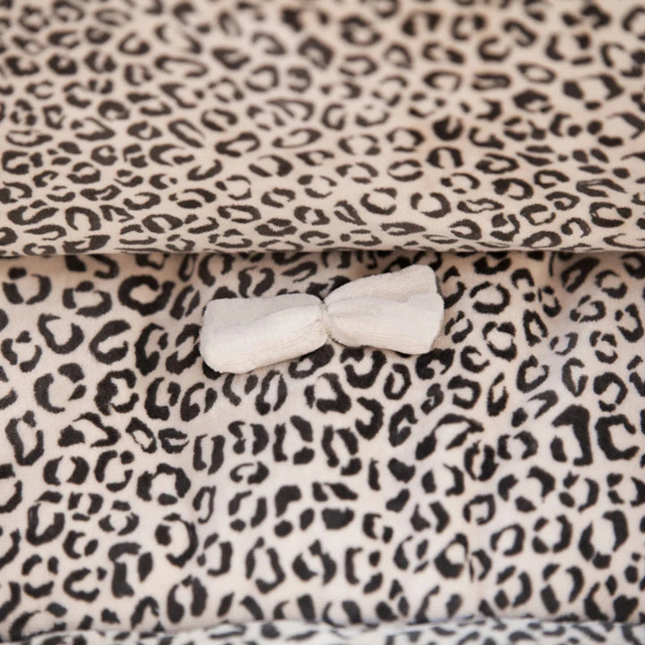 HOUSE OF JAMIE - PLAYPEN MAT - SNOW LEOPARD & CREAM VELVET