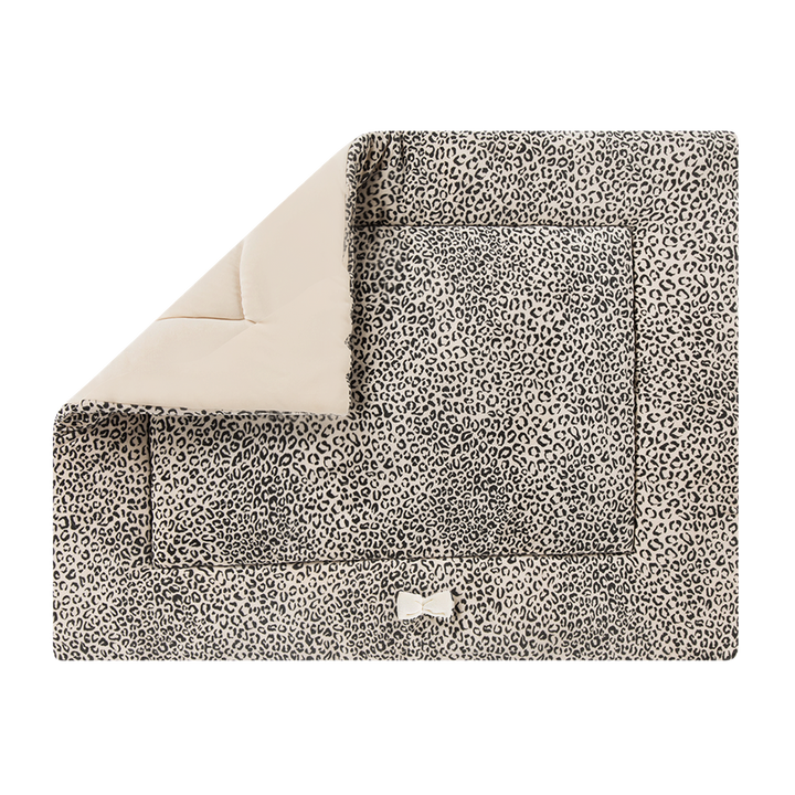 HOUSE OF JAMIE - PLAYPEN MAT - SNOW LEOPARD & CREAM VELVET