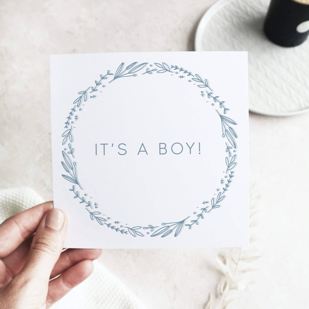 PAPER AND WOOL CARD – IT'S A BOY! - Mabel & Fox