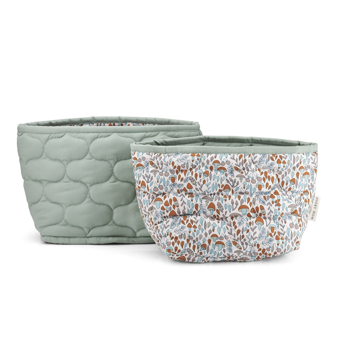 AVERY ROW - QUILTED STORAGE BASKET SET OF 2  - WOODLAND WALK - Mabel & Fox