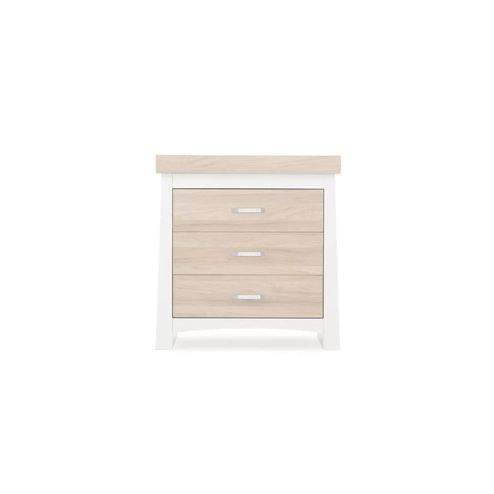 CuddleCo - Ada Changing Drawers and Cot Bed - 2 Piece Set - White/Ash