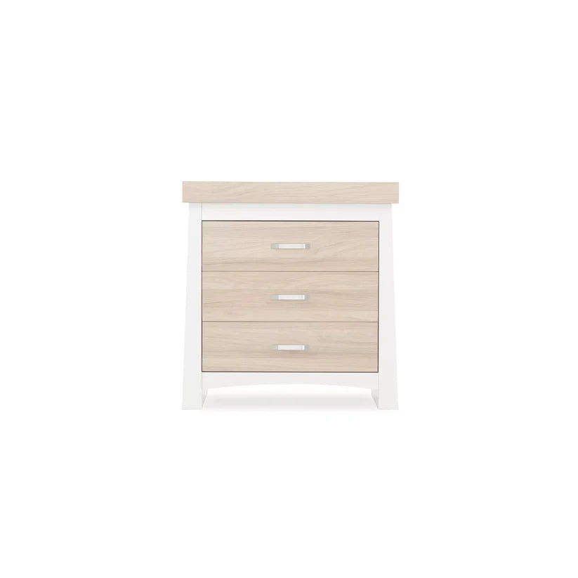 CuddleCo - Ada Changing Drawers and Cot Bed - 2 Piece Set - White/Ash