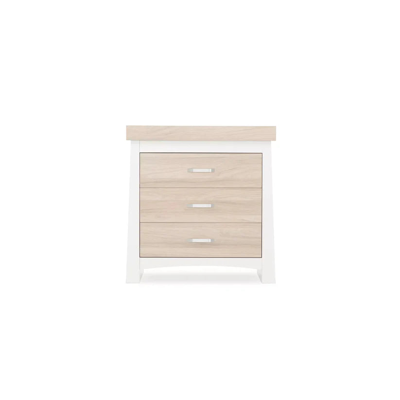 CuddleCo - Ada Changing Drawers, Cot Bed and Wardrobe - 3 Piece Set - White/Ash