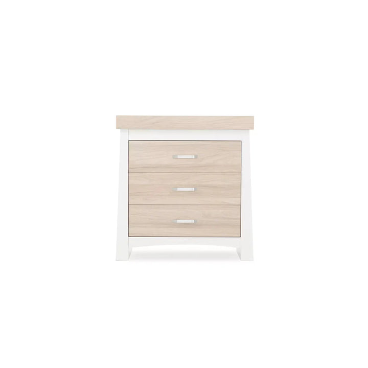 CuddleCo - Ada Changing Drawers, Cot Bed and Wardrobe - 3 Piece Set - White/Ash