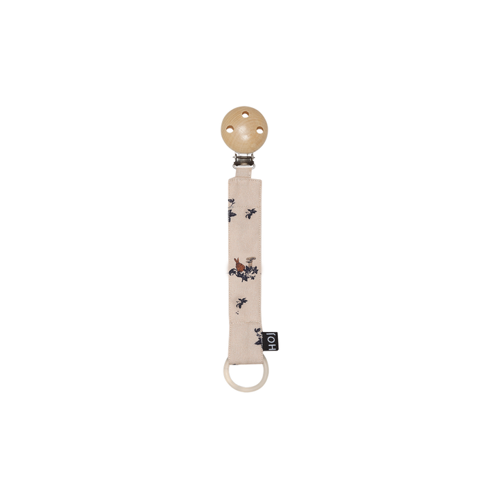 House of Jamie - Pacifier Clip - Oatmeal Forest