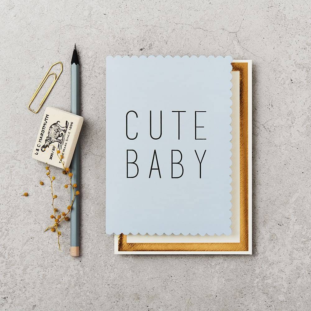 KATIE LEAMON CUTE BABY CARD – BLUE - Mabel & Fox