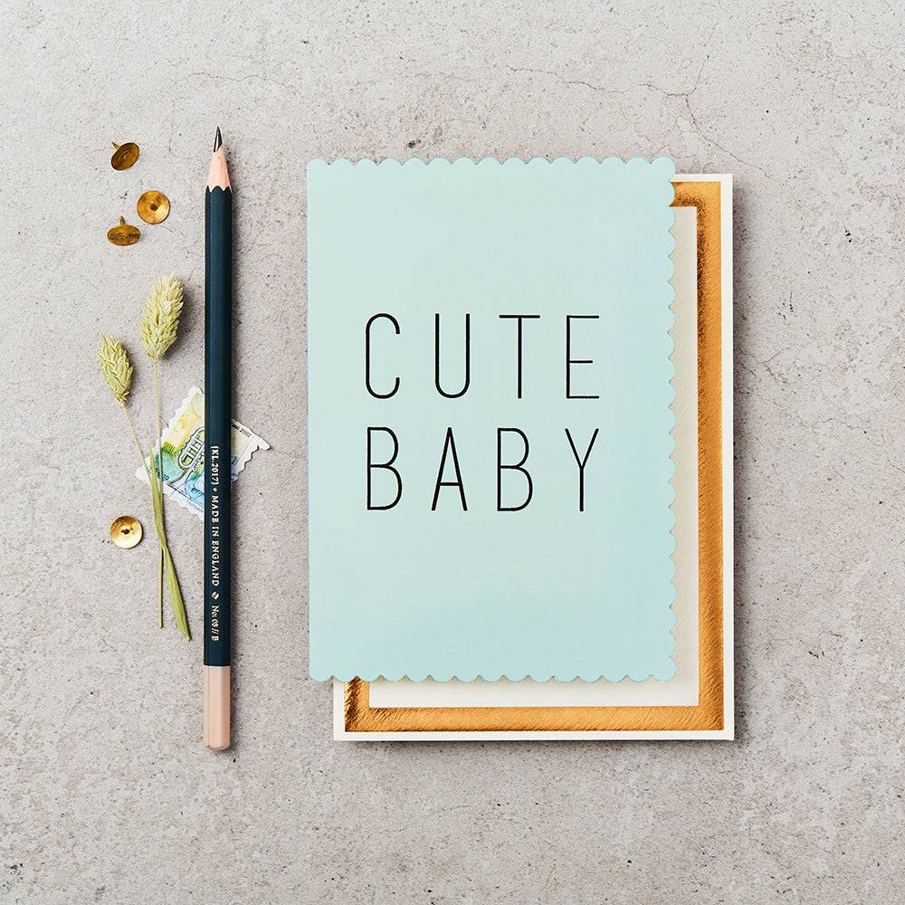 KATIE LEAMON CUTE BABY CARD – GREEN - Mabel & Fox