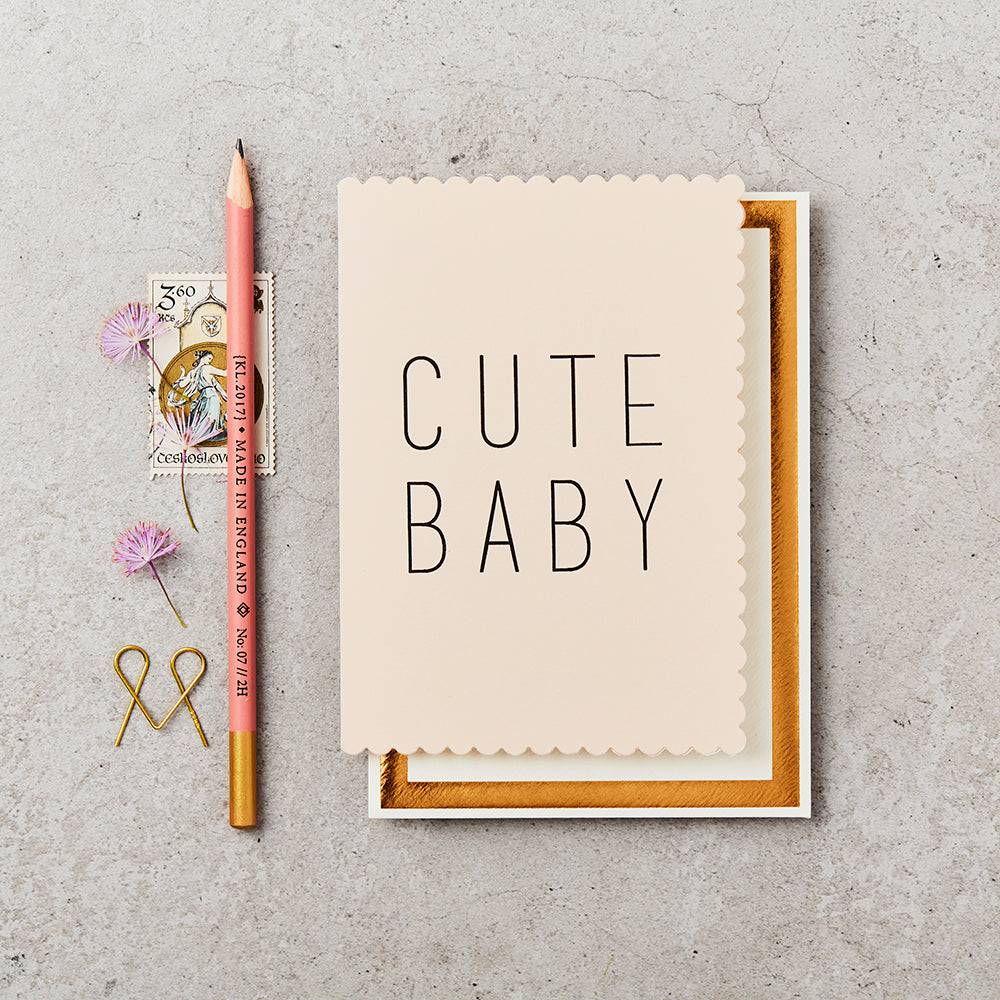 KATIE LEAMON CUTE BABY CARD – PINK - Mabel & Fox