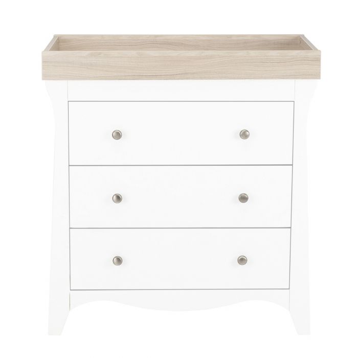 CuddleCo - Clara 3 Drawer Dresser & Changer - White & Ash