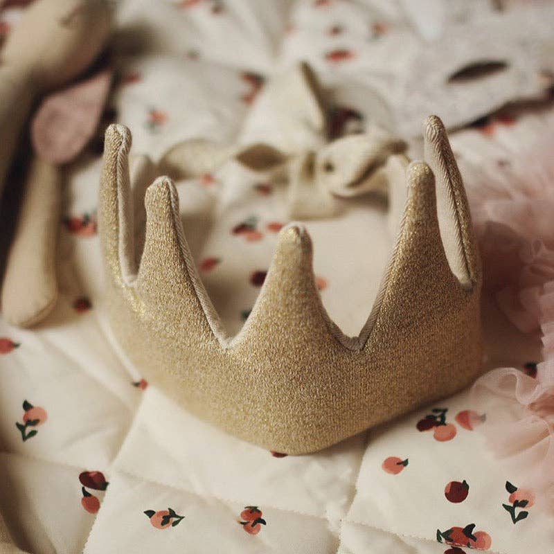 Avery Row - Gold Sparkle Knitted Crown