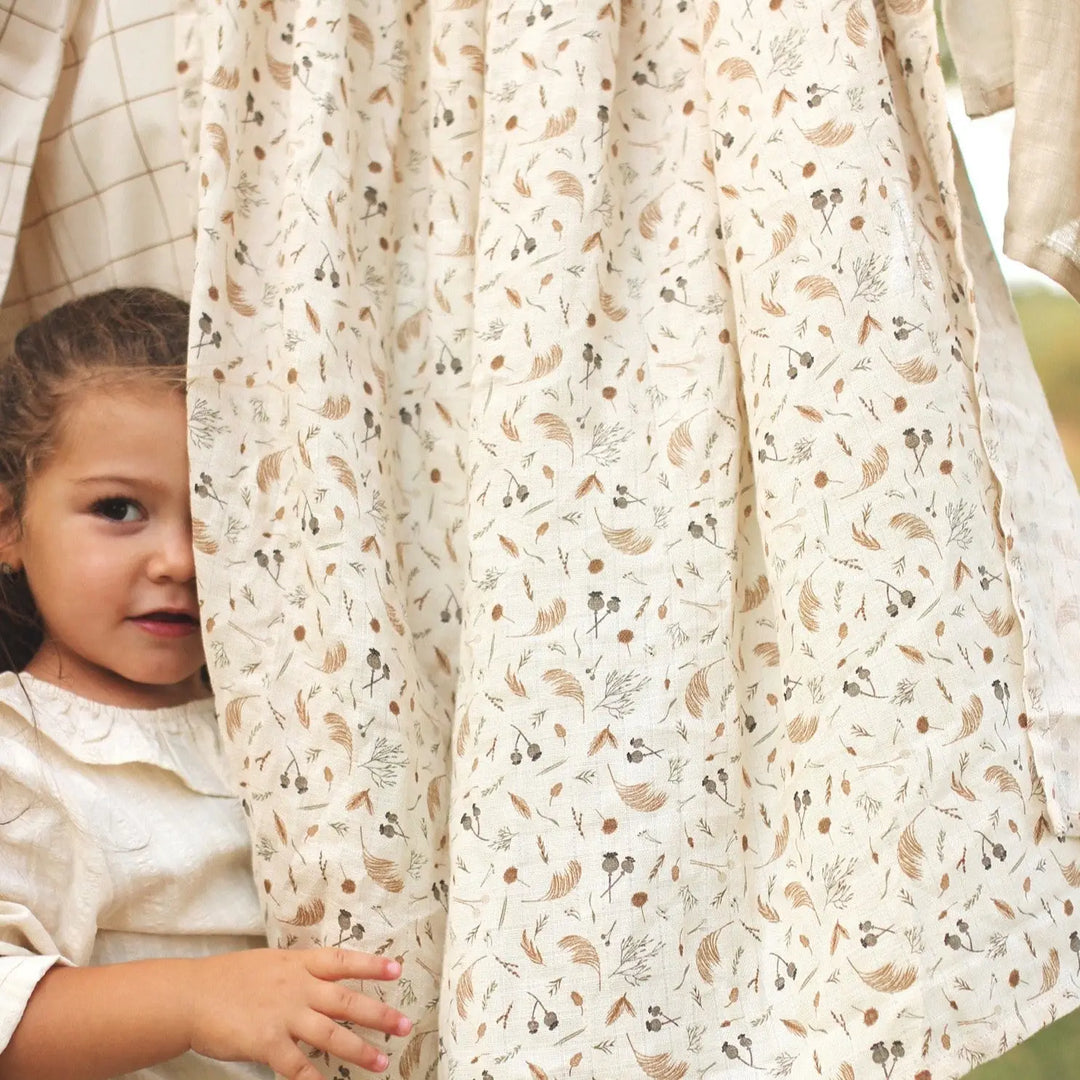 Avery Row Organic Baby Large Muslin Swaddle Grasslands Mabel Fox