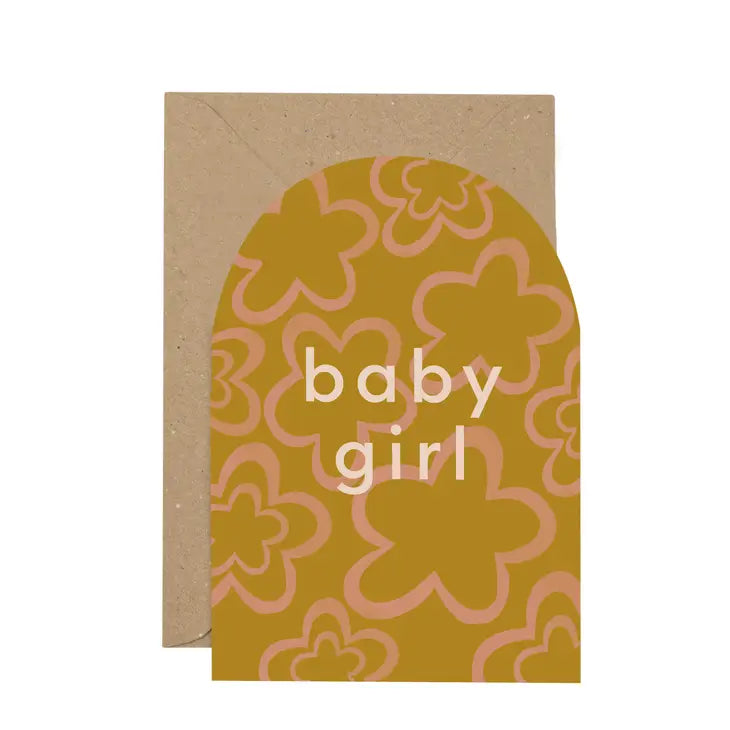 Plewsy - Curved Greeting Card - Baby Girl