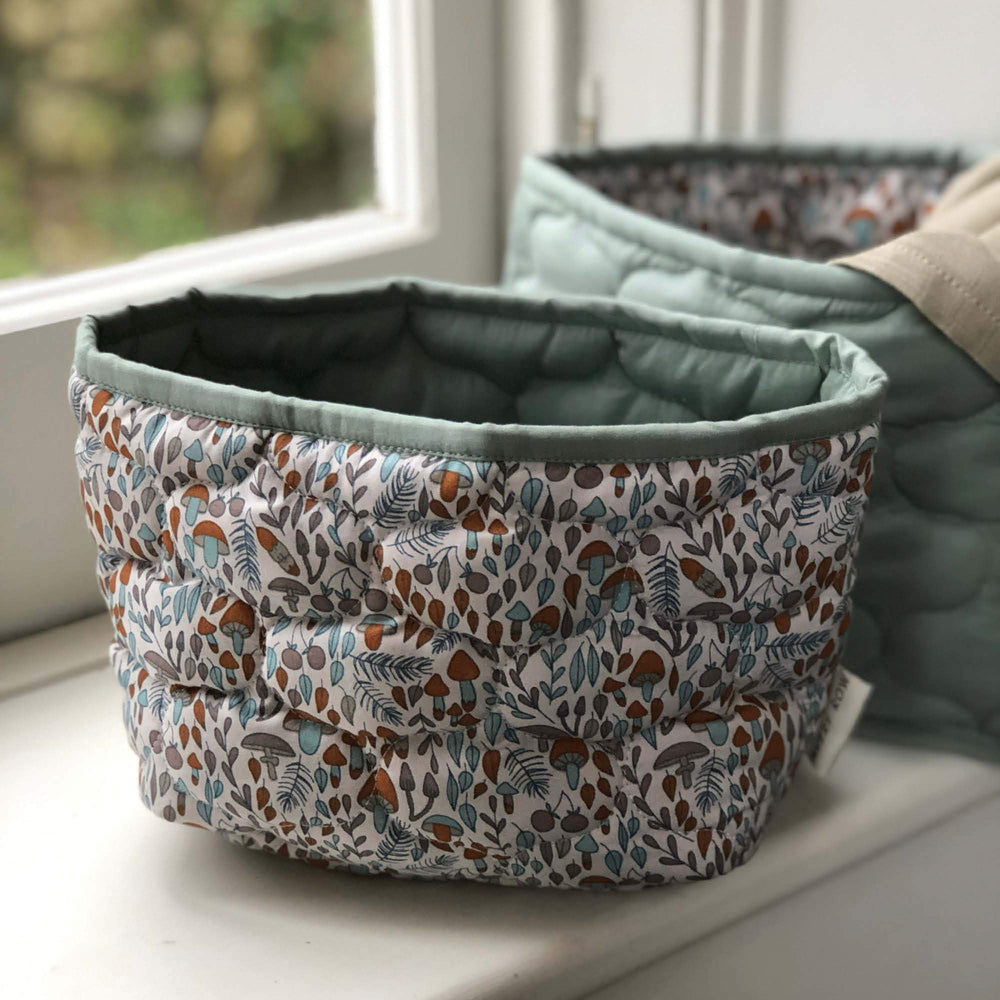 AVERY ROW - QUILTED STORAGE BASKET SET OF 2  - WOODLAND WALK - Mabel & Fox