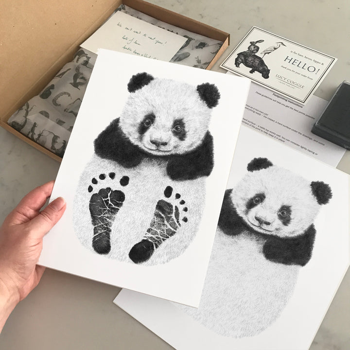 LUCY COGGLE DESIGNS - BABY PANDA FOOTPRINT KIT - Mabel & Fox