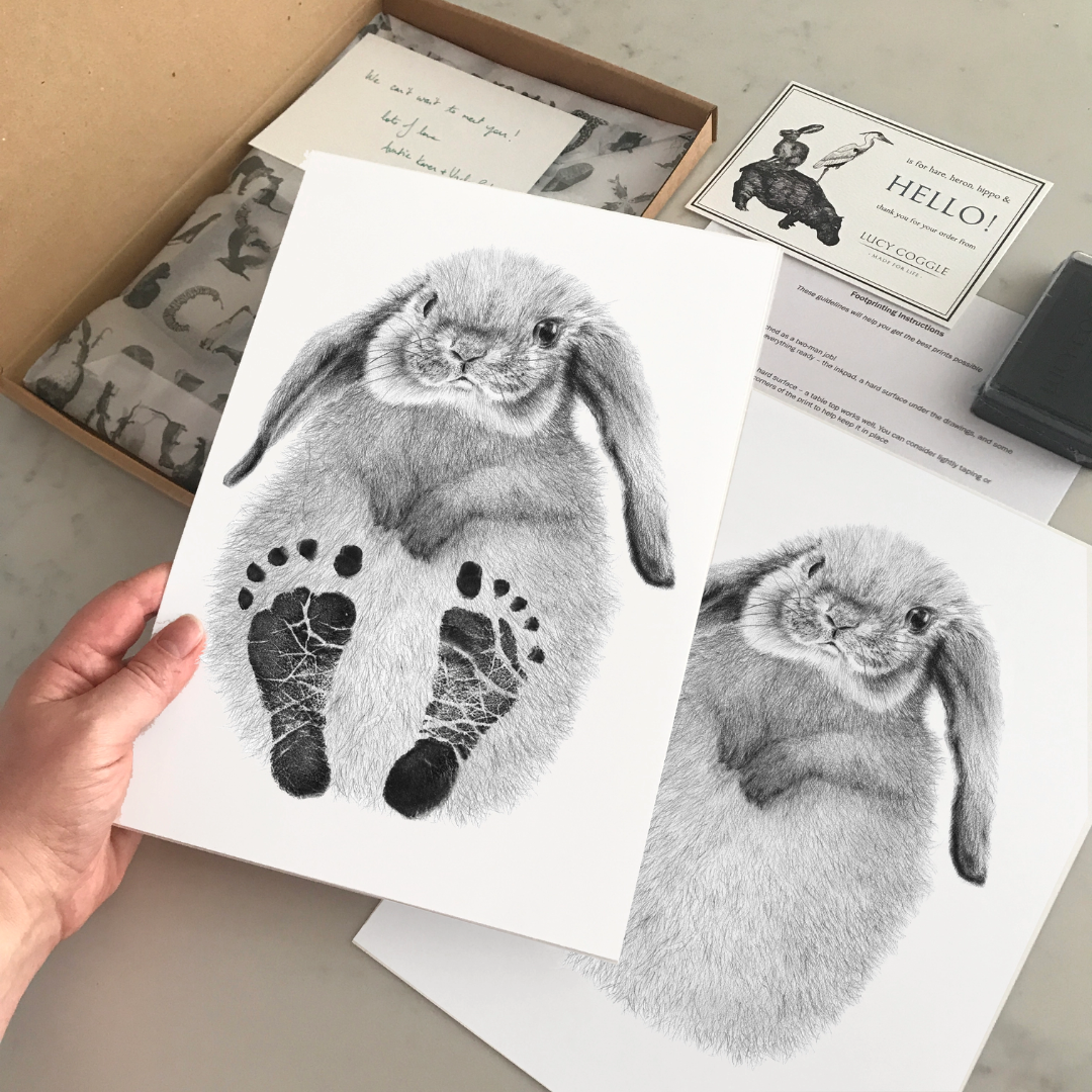 LUCY COGGLE DESIGNS - BABY RABBIT FOOTPRINT KIT - Mabel & Fox