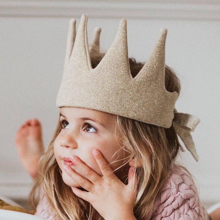 Avery Row - Gold Sparkle Knitted Crown