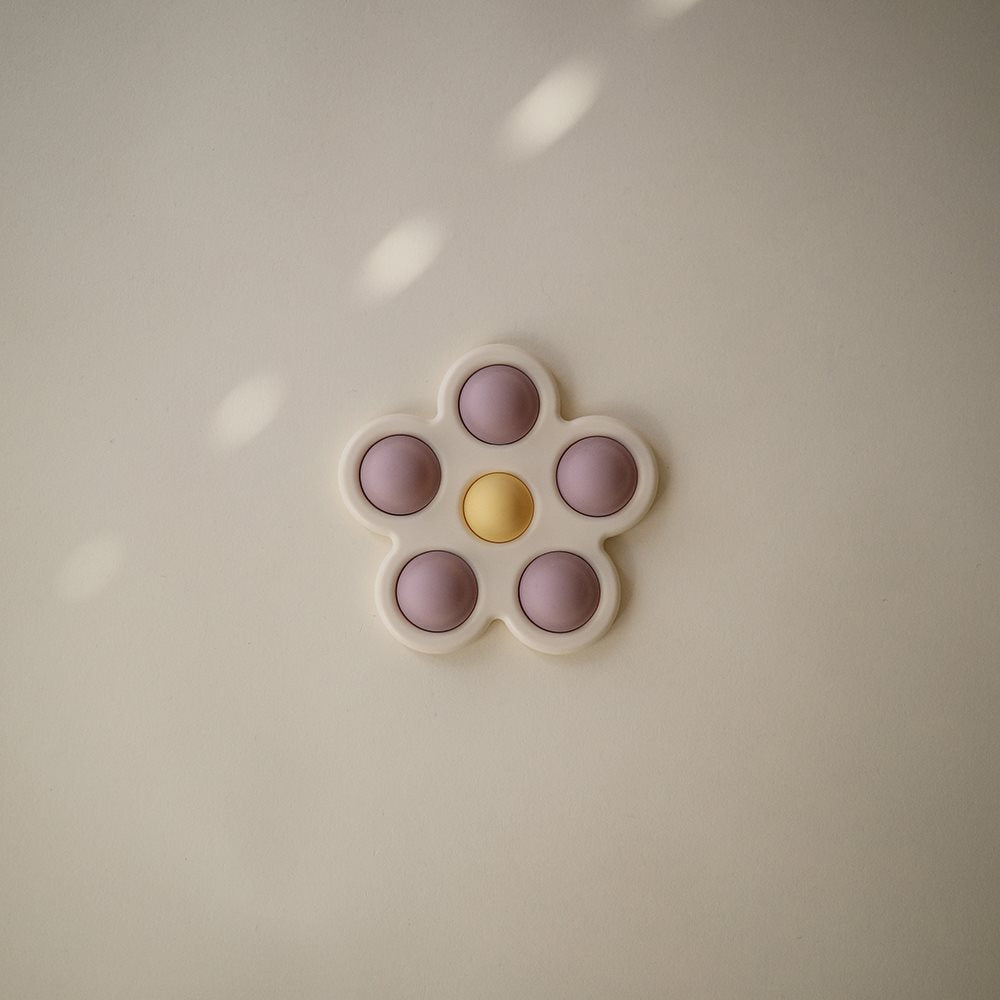 Mushie - Flower Press Toy - Soft Lilac/Daffodil/Ivory