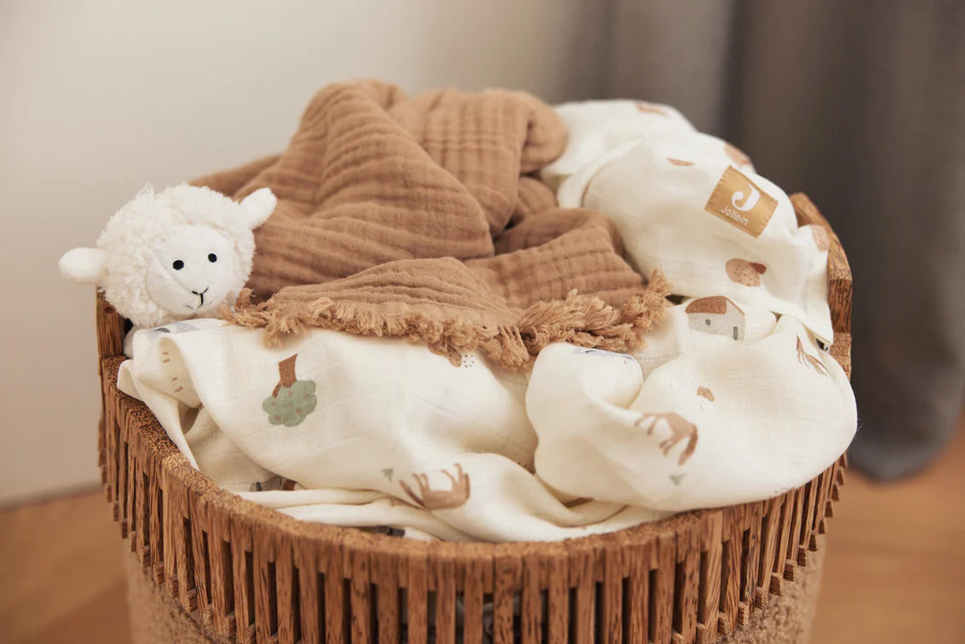 Jollein Swaddle Muslin 115 x 115cm Farm 2 Pack