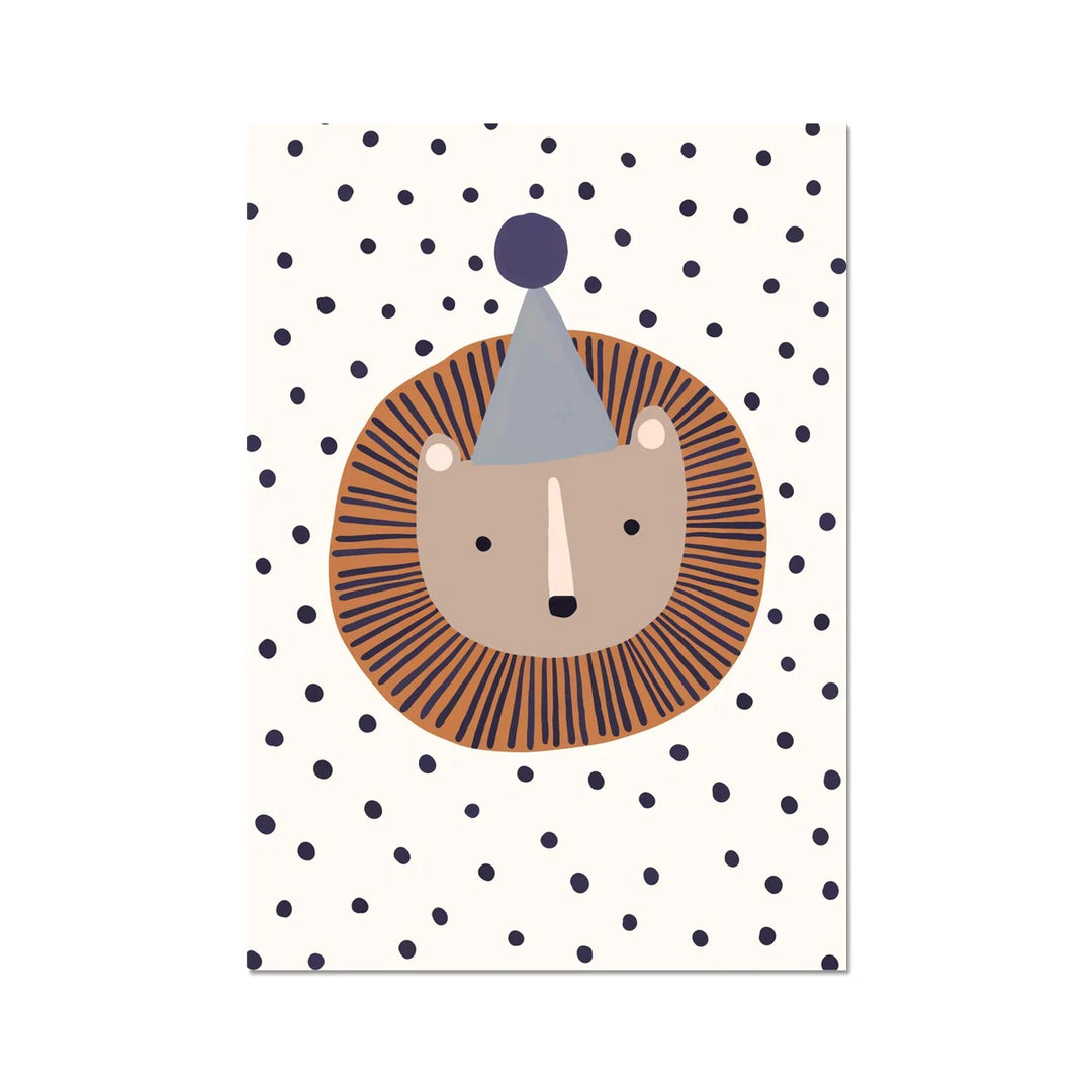 Rebecca Singh Designs - Art Print - Dotty Lion - Mabel & Fox