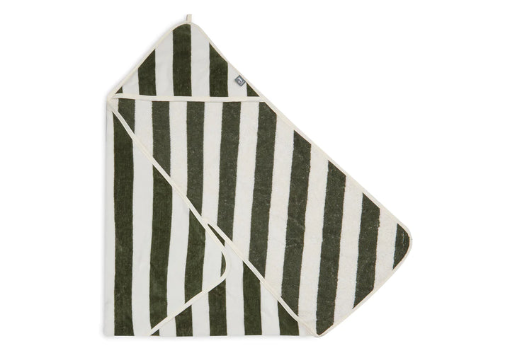 Jollein -  Baby Bath Cape - Stripe Terry Green GOTS
