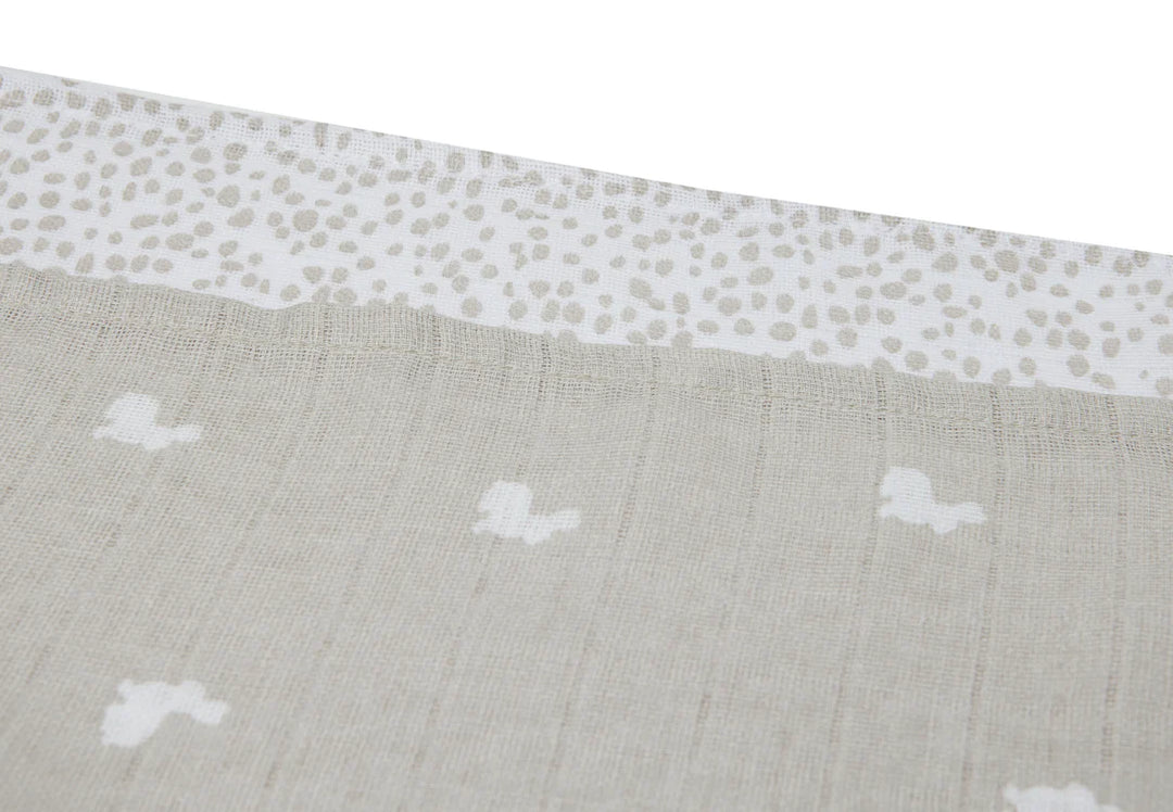 Jollein - Muslin Cloth 70 x 70cm - Dotted & Rabbit (2 Pack) - Mabel & Fox
