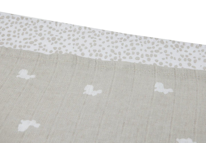 Jollein - Muslin Cloth 70 x 70cm - Dotted & Rabbit (2 Pack) - Mabel & Fox