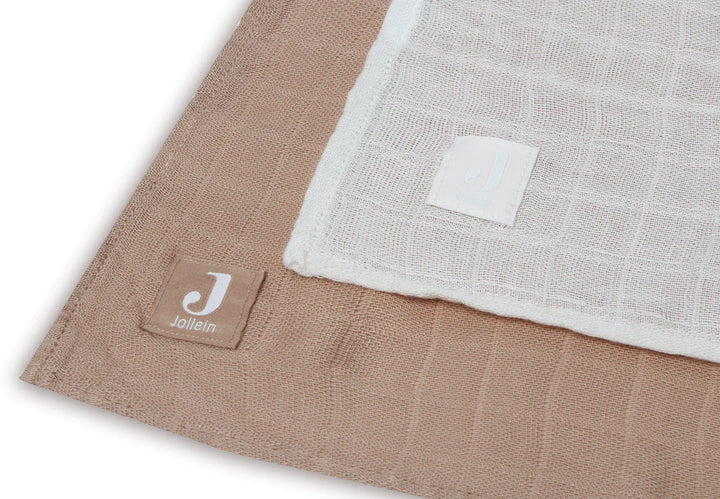 Jollein - Bamboo Muslin Cloth 70 x 70cm - Biscuit/Ivory (4 Pack)