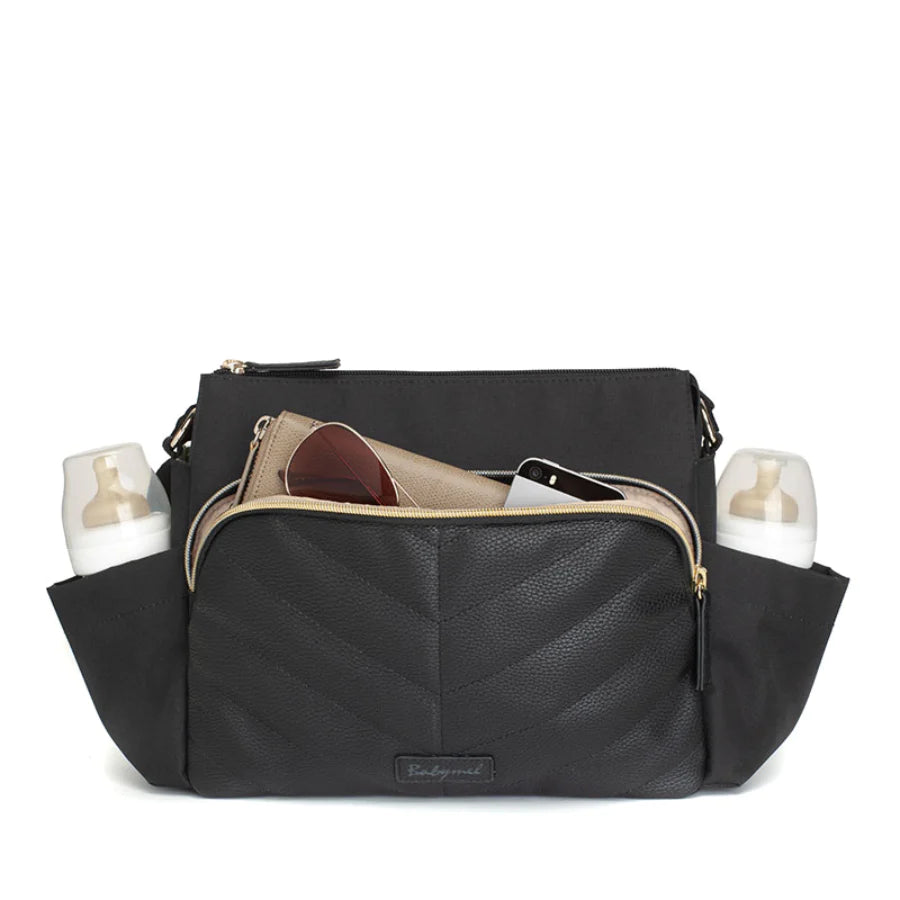 Babymel Amber Stroller Bag Black Mabel Fox