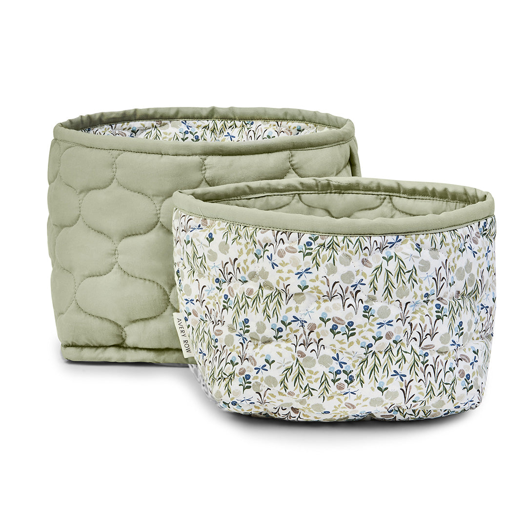 AVERY ROW - QUILTED STORAGE BASKET SET OF 2  - RIVERBANK - Mabel & Fox