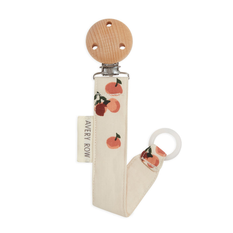 AVERY ROW - ORGANIC PACIFIER HOLDER - PEACHES - Mabel & Fox