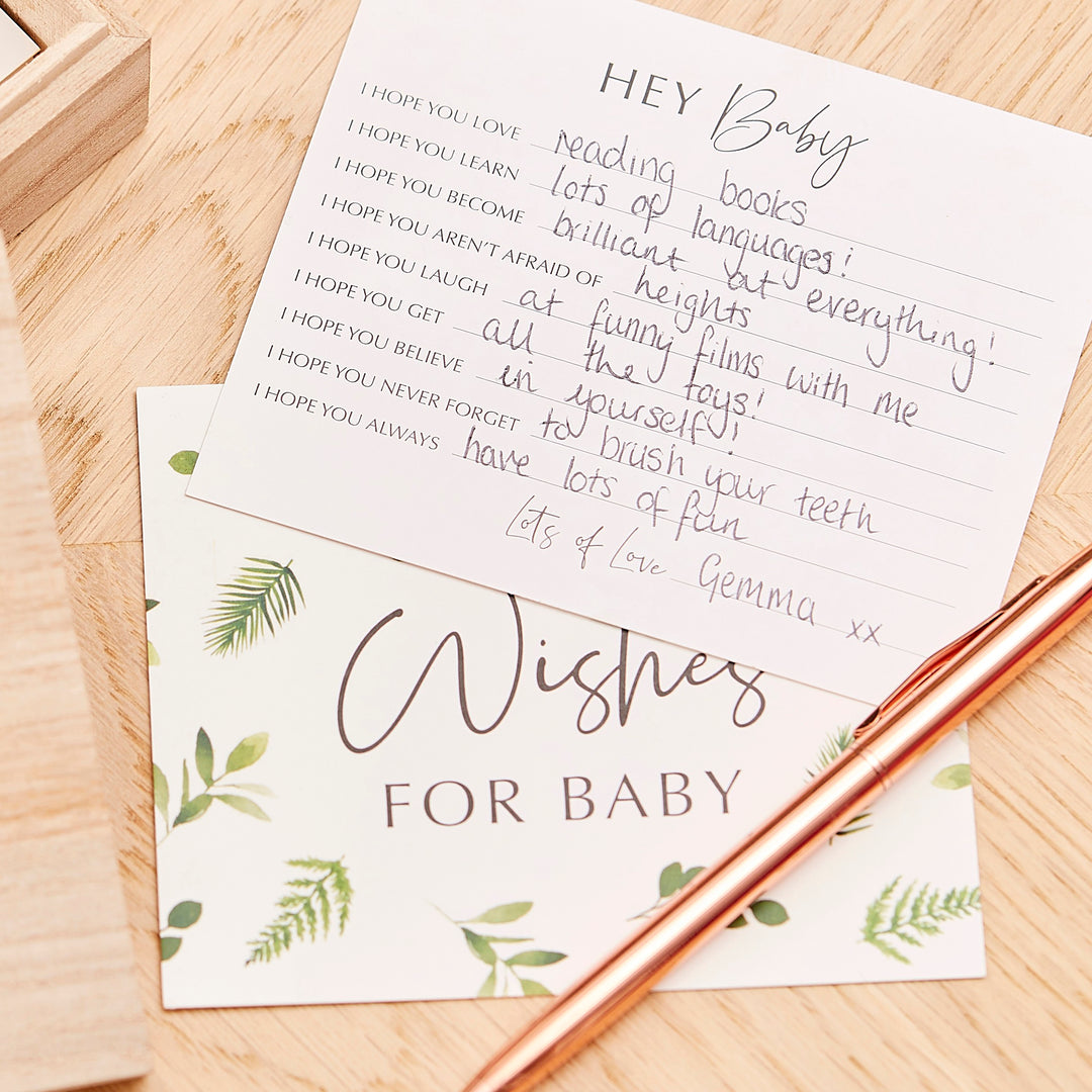 Ginger Ray Botanical Baby Shower Advice Cards and Keepsake Box