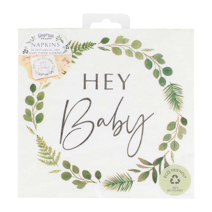 Ginger Ray - Botanical Hey Baby - Paper Napkins (16 Pack)