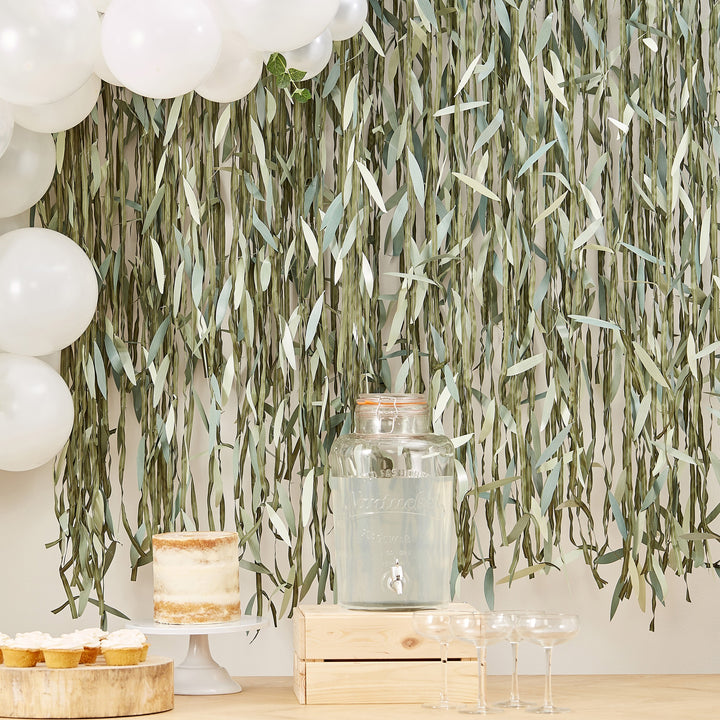 Ginger Ray - Botanical - Leaf Ribbon Backdrop