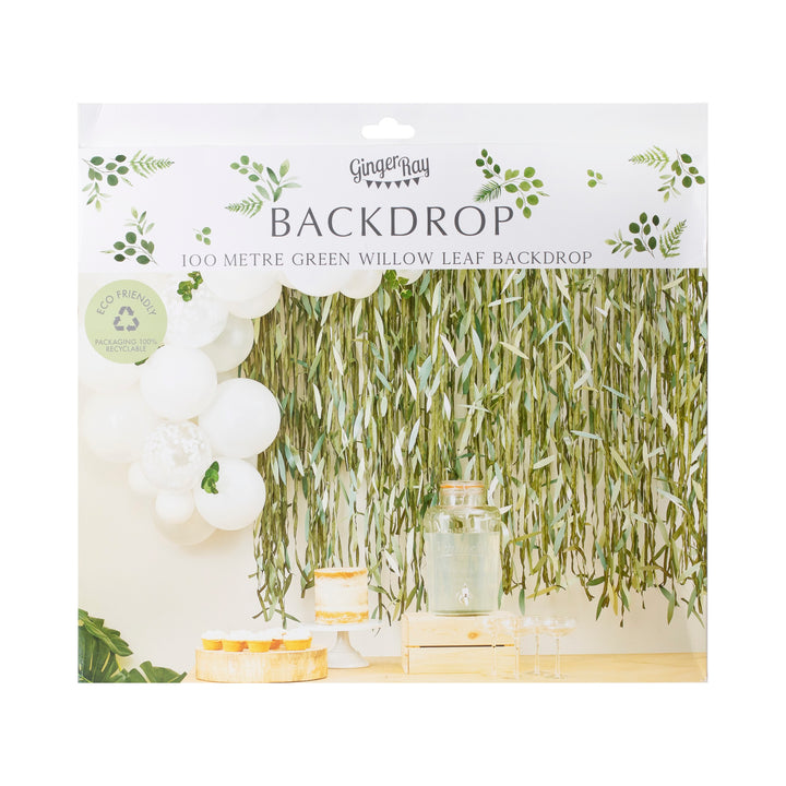 Ginger Ray - Botanical - Leaf Ribbon Backdrop