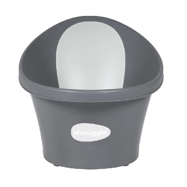 Shnuggle Baby Bath With Plug & Foam Backrest - Slate - Mabel & Fox