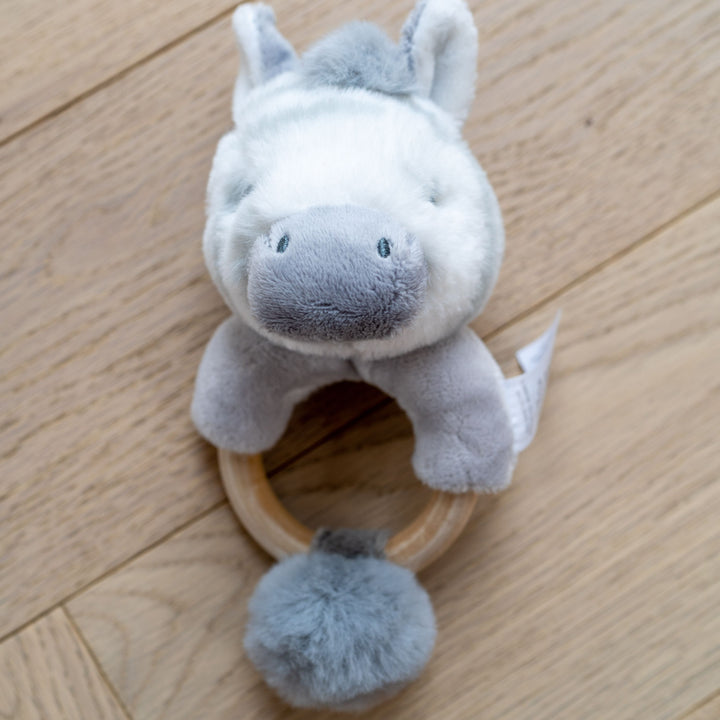 Mabel & Fox - Zebra Ring Rattle - Grey - Mabel & Fox