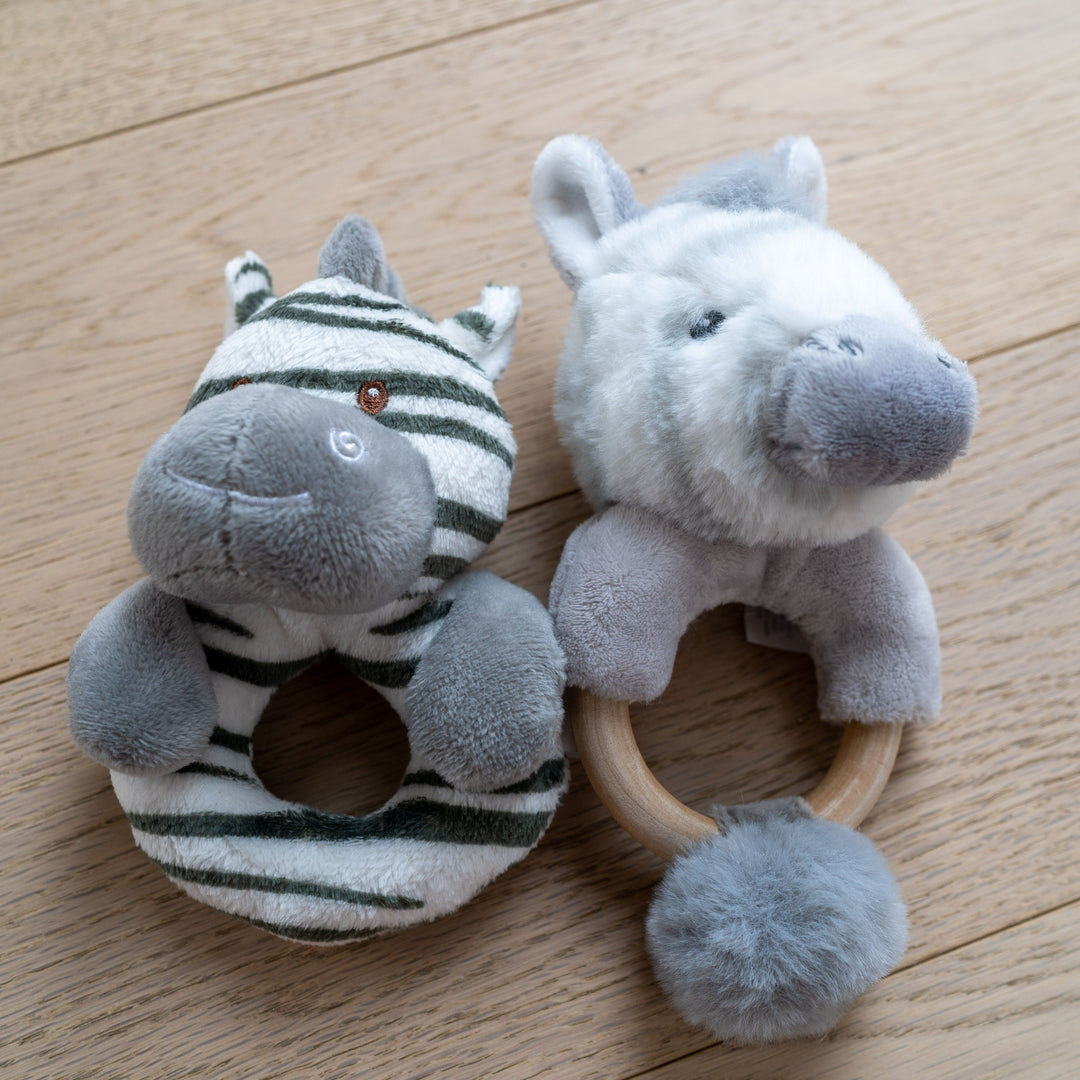 Mabel & Fox - Zebra Ring Rattle - Grey - Mabel & Fox