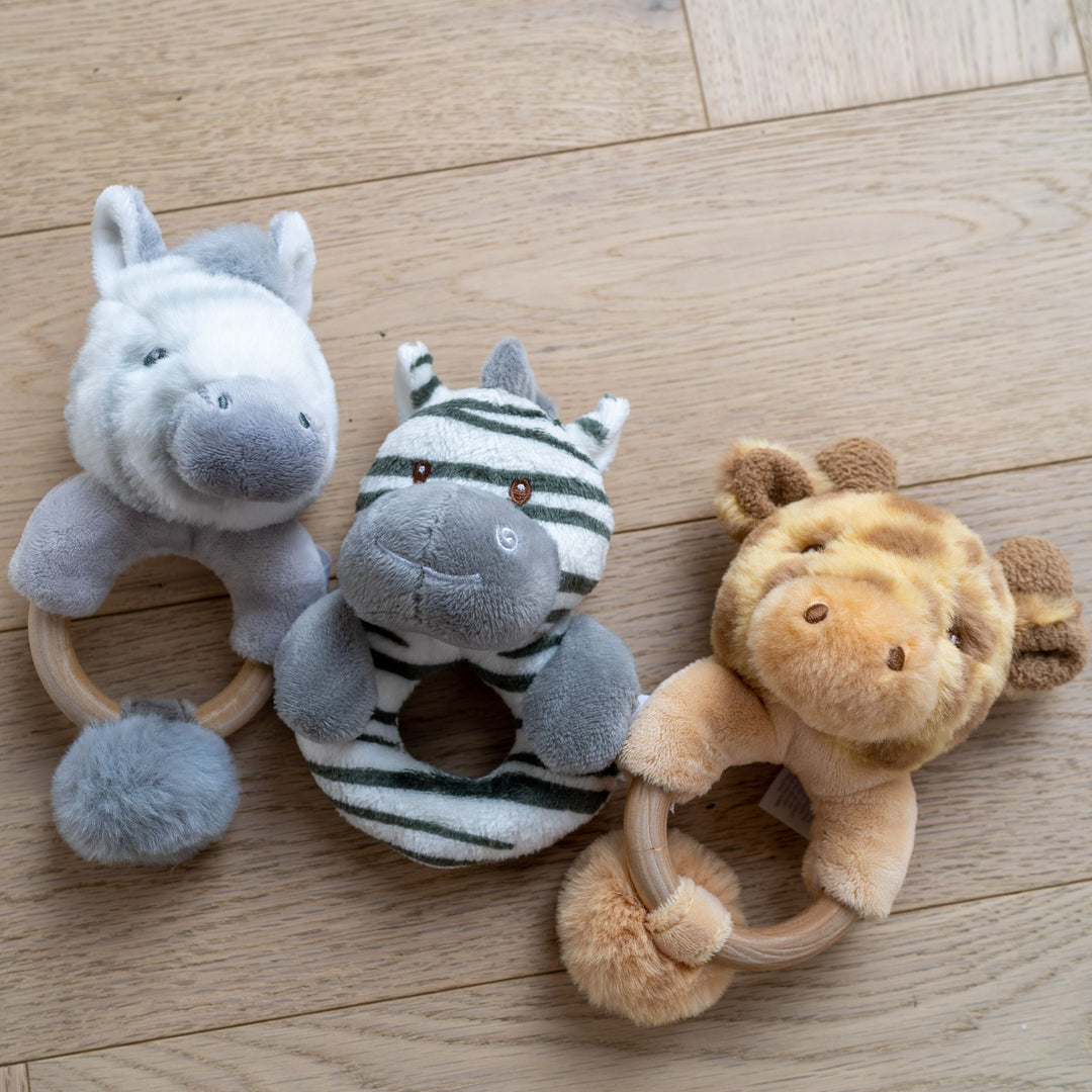 Mabel & Fox - Zebra Ring Rattle - Grey - Mabel & Fox